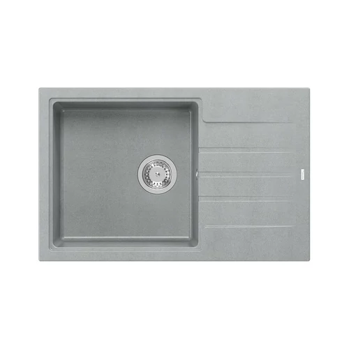 1361 - Quadron PETER 111 gránit mosogató (780x500 mm, 1 medence+csepegtető ) silver stone