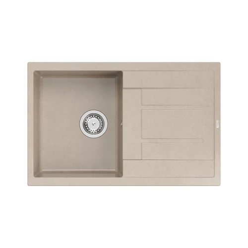 1381 - Quadron MORGAN 111 gránit mosogató (780x500 mm, 1 medence+csepegtető ) pearl beige