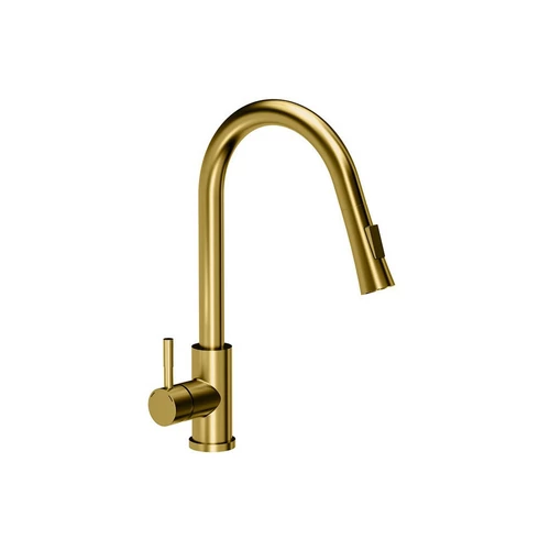 Quadron JULIA íves csaptelep, zuhanyfejjel, PVD nano gold