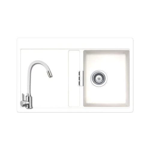103071 - SCHOCK Belvedere 40 / Eden D-100 1m 1cs 780x500mm Cristalite®gránit mosogató fehér