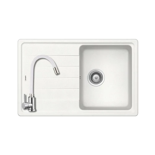 104132 -  Kode 45 / Element D-100S 1m 1cs 780x500mm Cristalite® gránit mosogató fehér