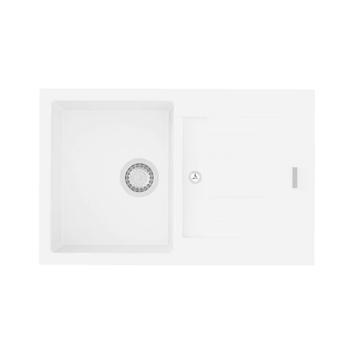 491413 - StrongSinks Vardar 780x500 mm 1 medencés csepptálcás gránit mosogató fehér